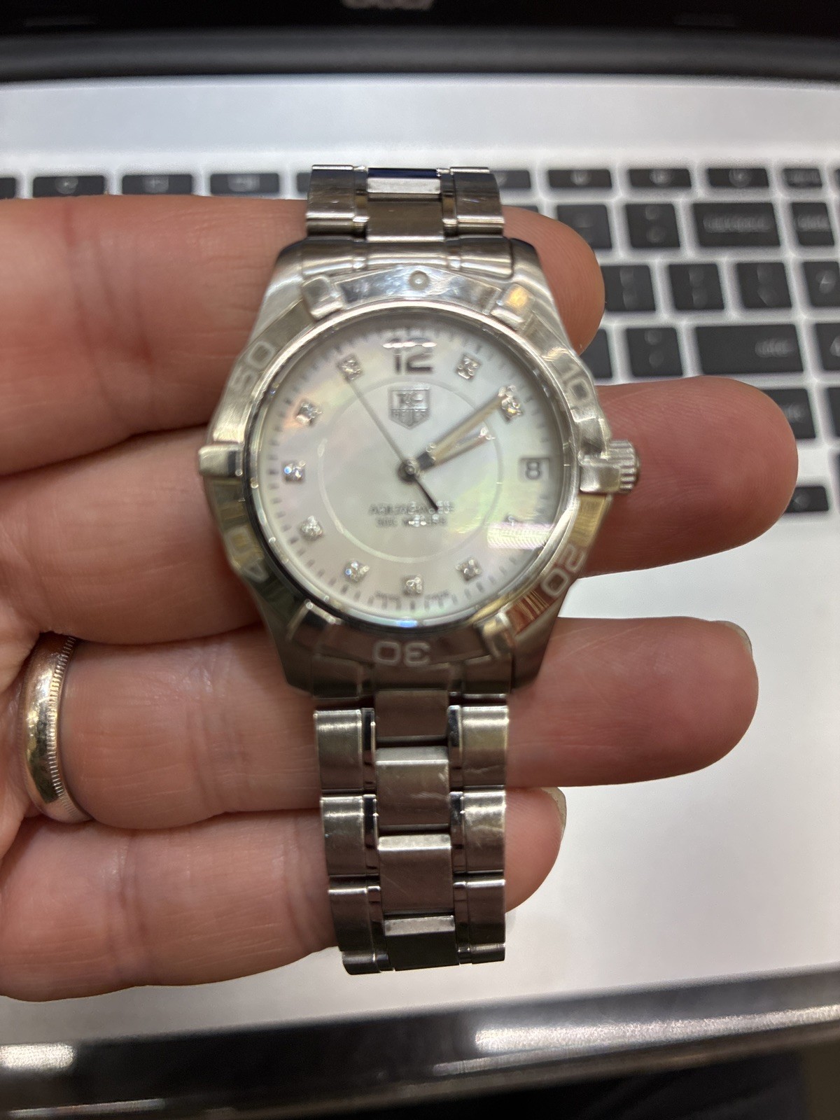 NEW TAG HEUER AQUARACER WAF1312 DIAMOND MOTHER PEARL LUXURY LADIES WATCH