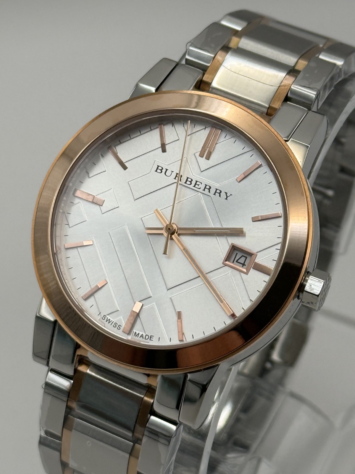 Burberry Silver Dial Two-Tone Stainless Steel Unisex Watch 38mm. BU9006