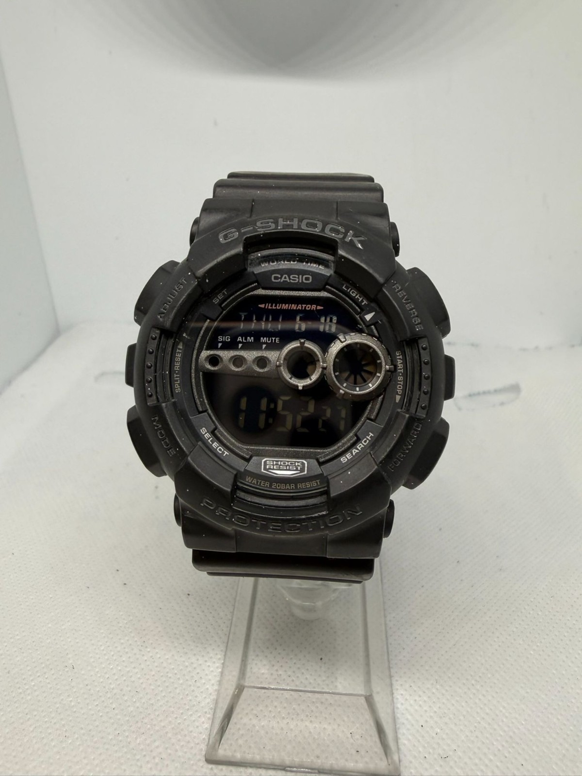 Casio G-Shock GD100-1B Black Digital XL 7-Yr Batt 200M WR Shock Resistant Watch