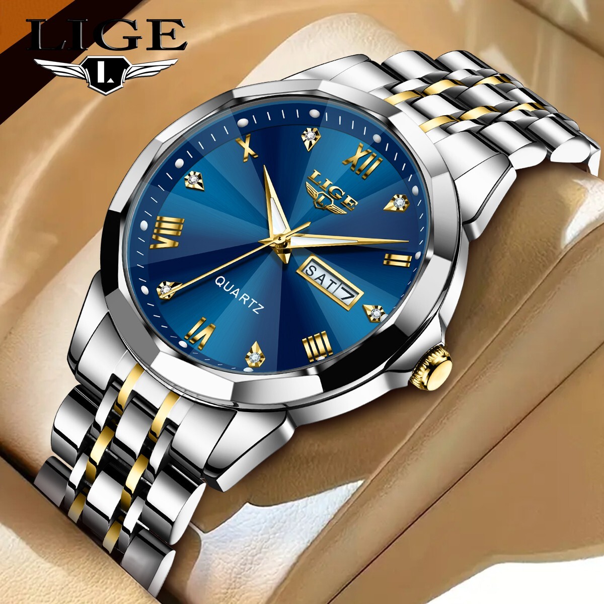 Luxury Men Women Watch Quartz Analog Stainless Steel Luminous Daily Wristwatch