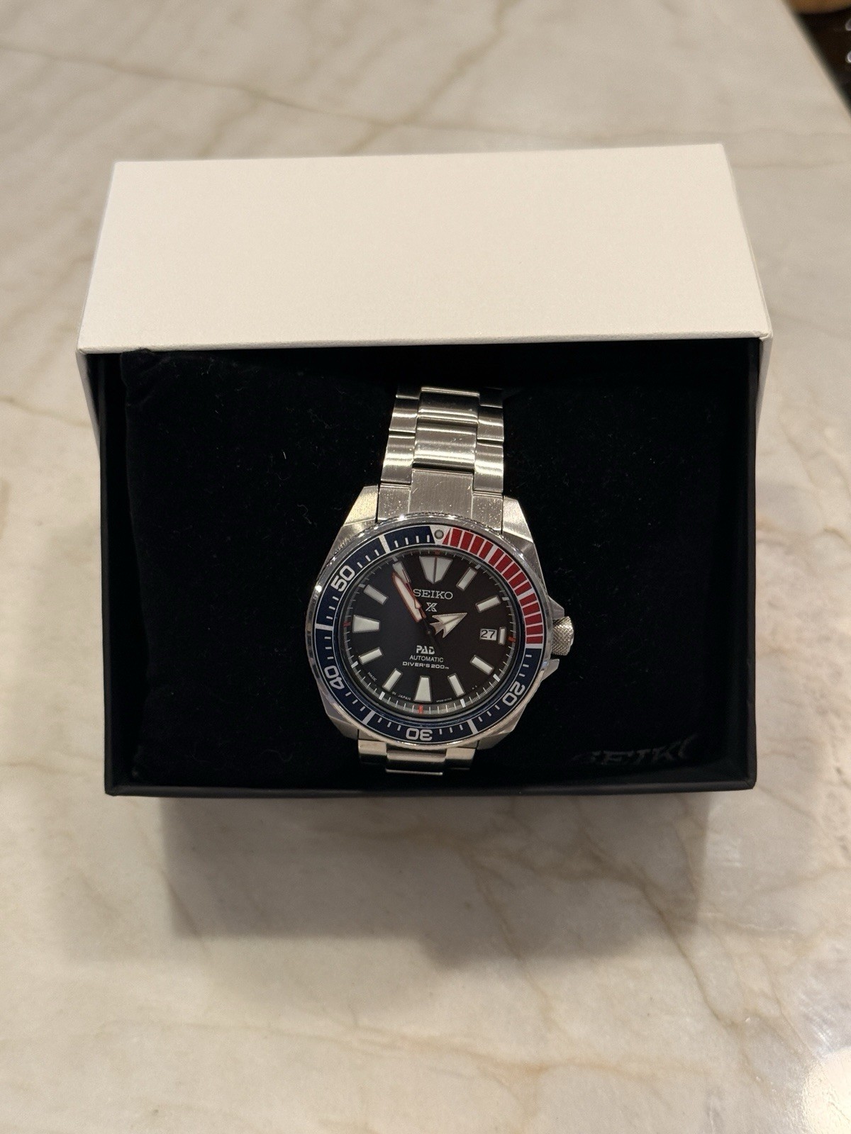 SEIKO ProspeX PADI SRPB99 Samurai Automatic PADI Diver’s Watch Steel Date Pepsi