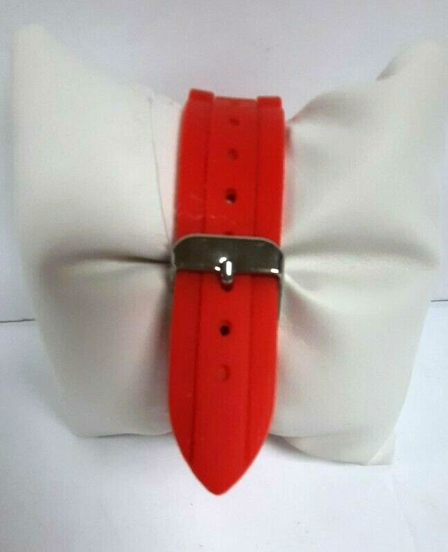 Bora Rhinestone Bling Fancy Watch Opalescent Face Red Silicone Band Pre-Owned