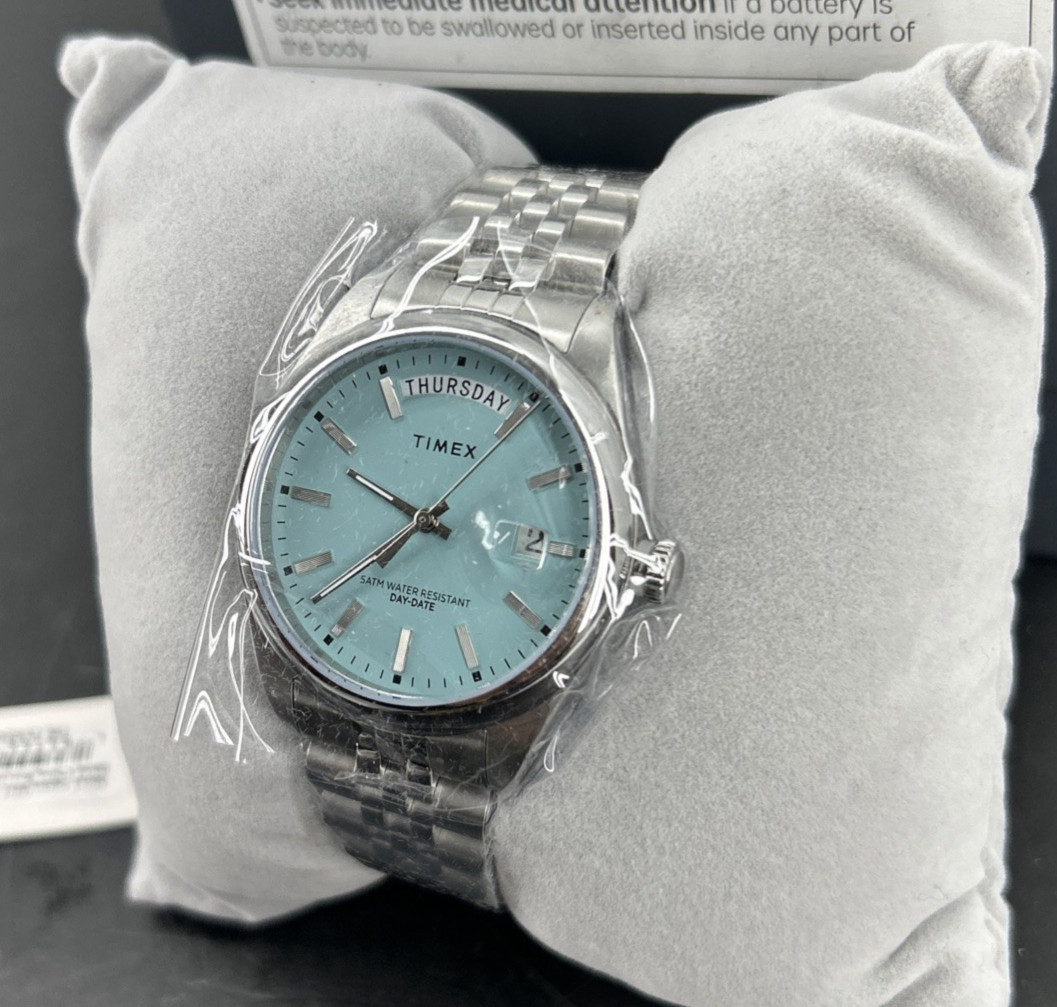 New TIMEX ICE BLUE Collection TW2V68400 Legacy Day Date Watch