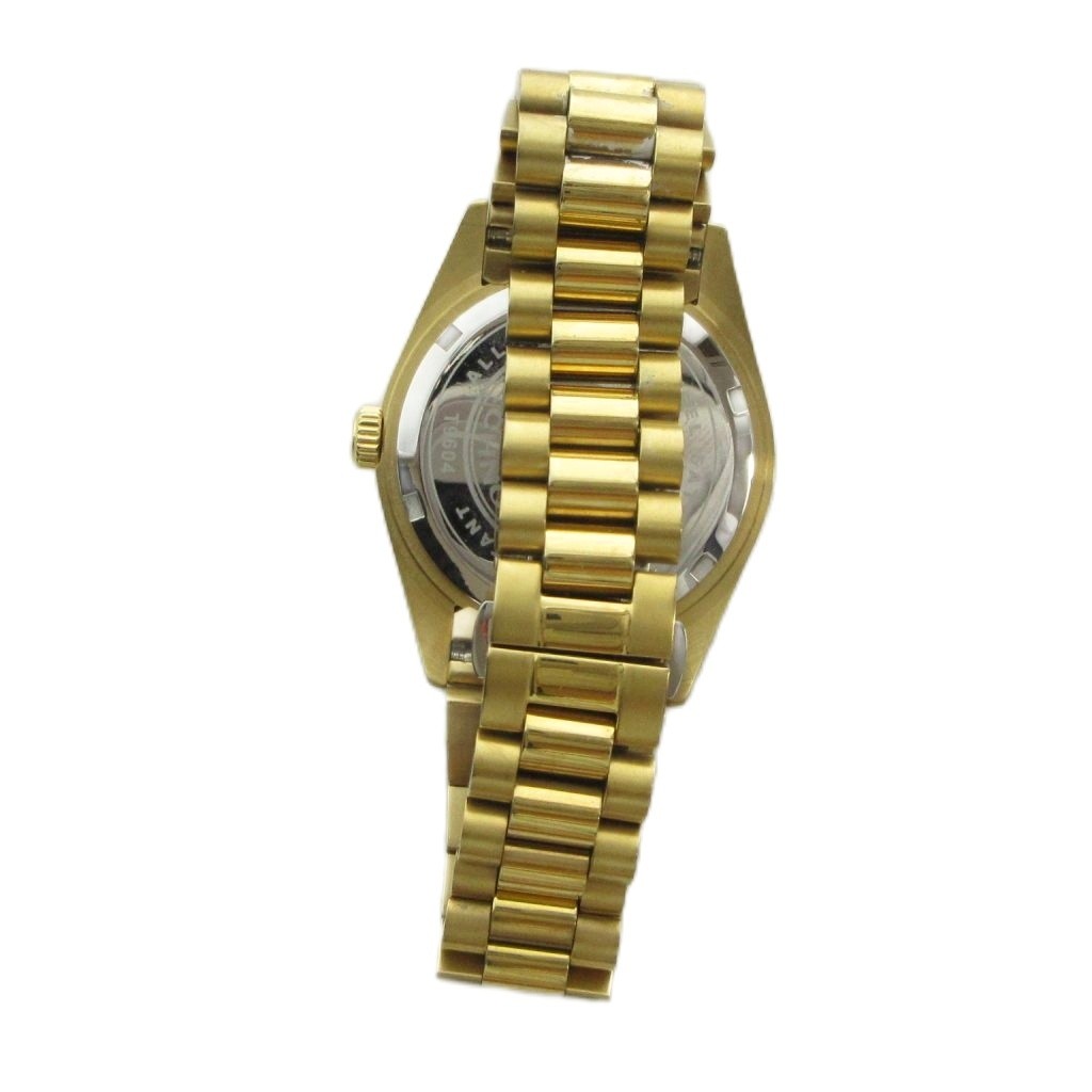 Technos T9604 Quartz Men’s Watch 35mm Gold Steel Black Dial AB Condition