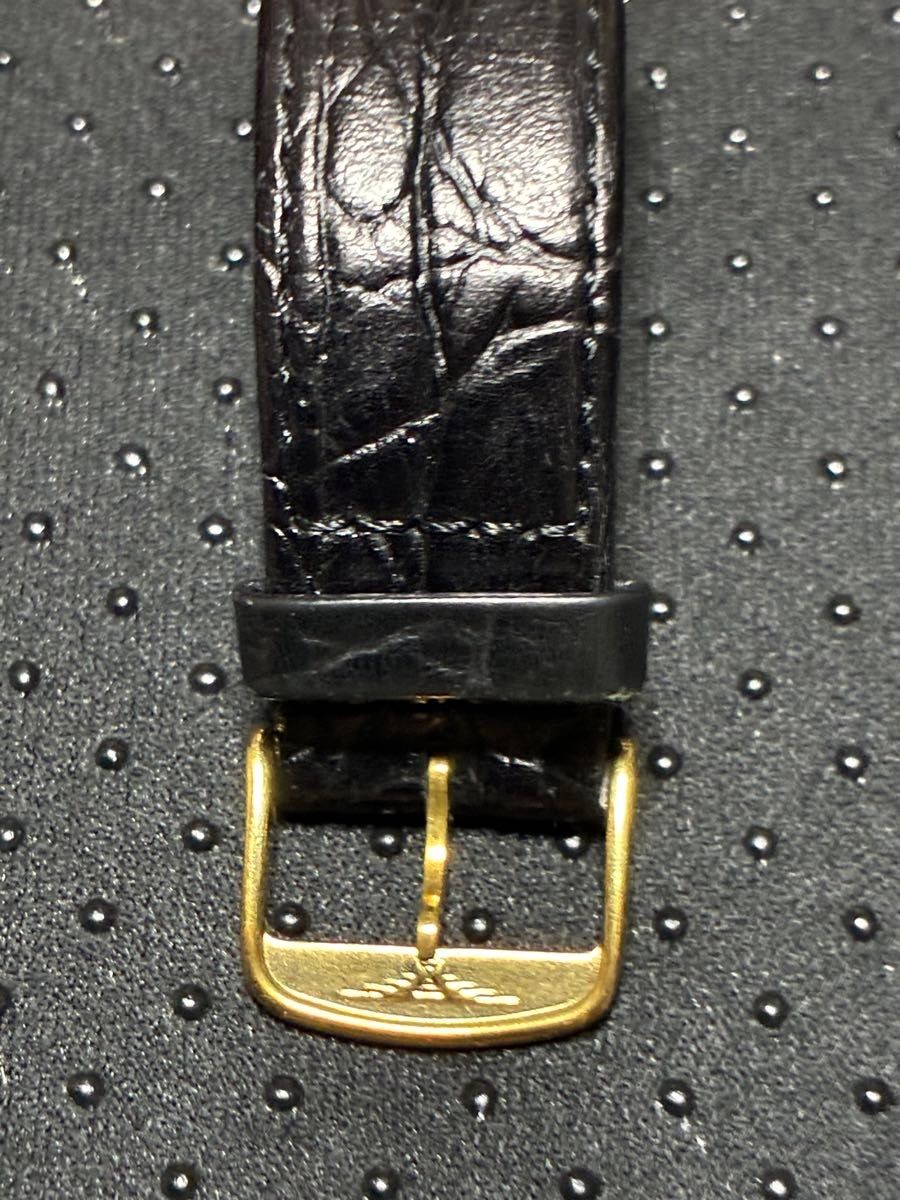 Longines Gold Dial Quartz Men’s Watch Black Leather Band Used