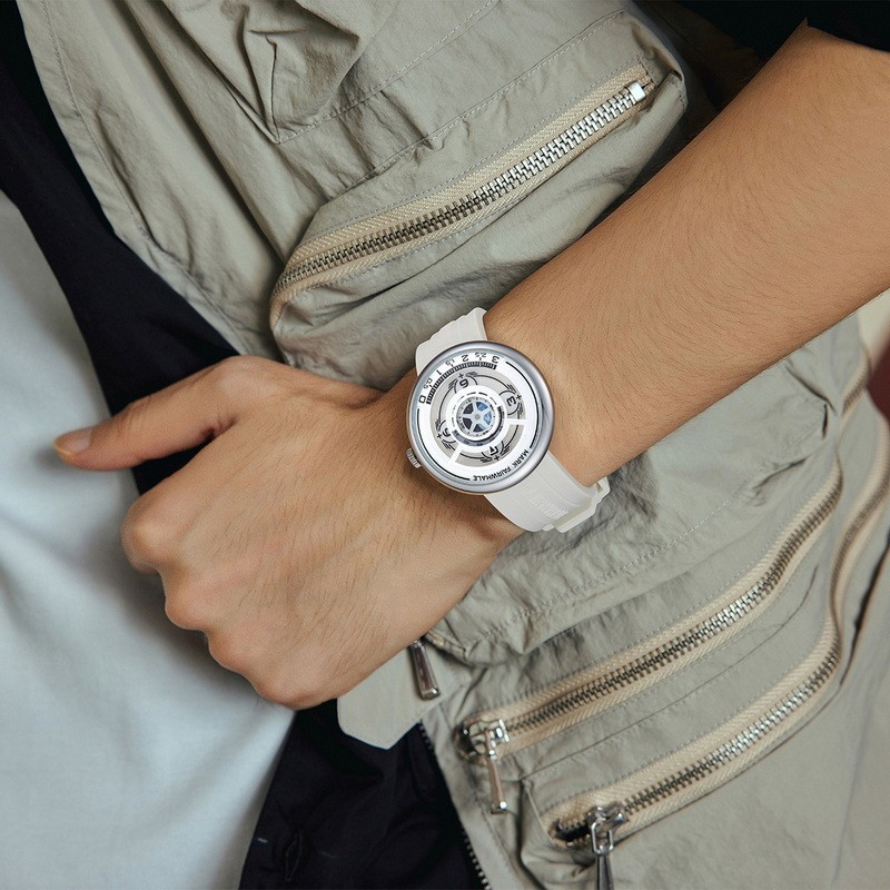 MARK FAIRWHALE Men’s Rotatable Earth Timing Disk Motion Trail Quartz Wristwatch