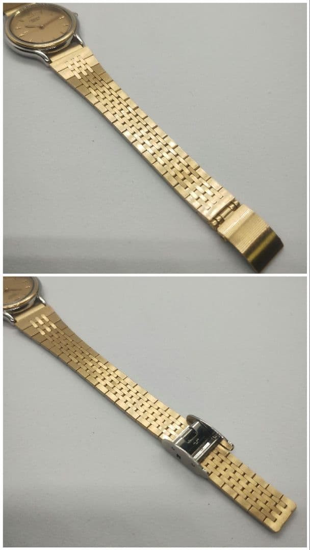 SEIKO Credor 4J61-0A60 Quartz 18K Bezel Gold Dial Ladies Watch 23.9mm