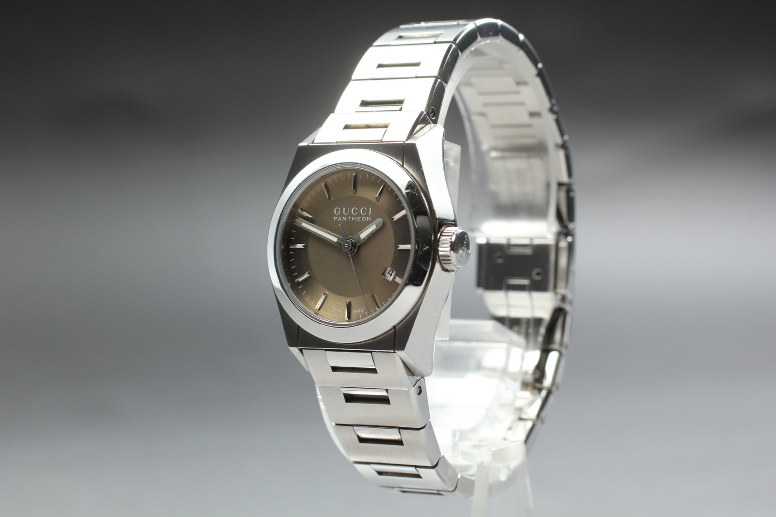 [Exc+5] GUCCI Boys Watch Pantheon Silver Champagne 115.4 Quartz From JAPAN