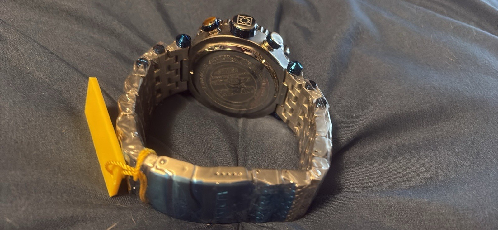Invicta Bolt Men’s Quartz Chronograph Silver Steel Blue Bezel w/ Box