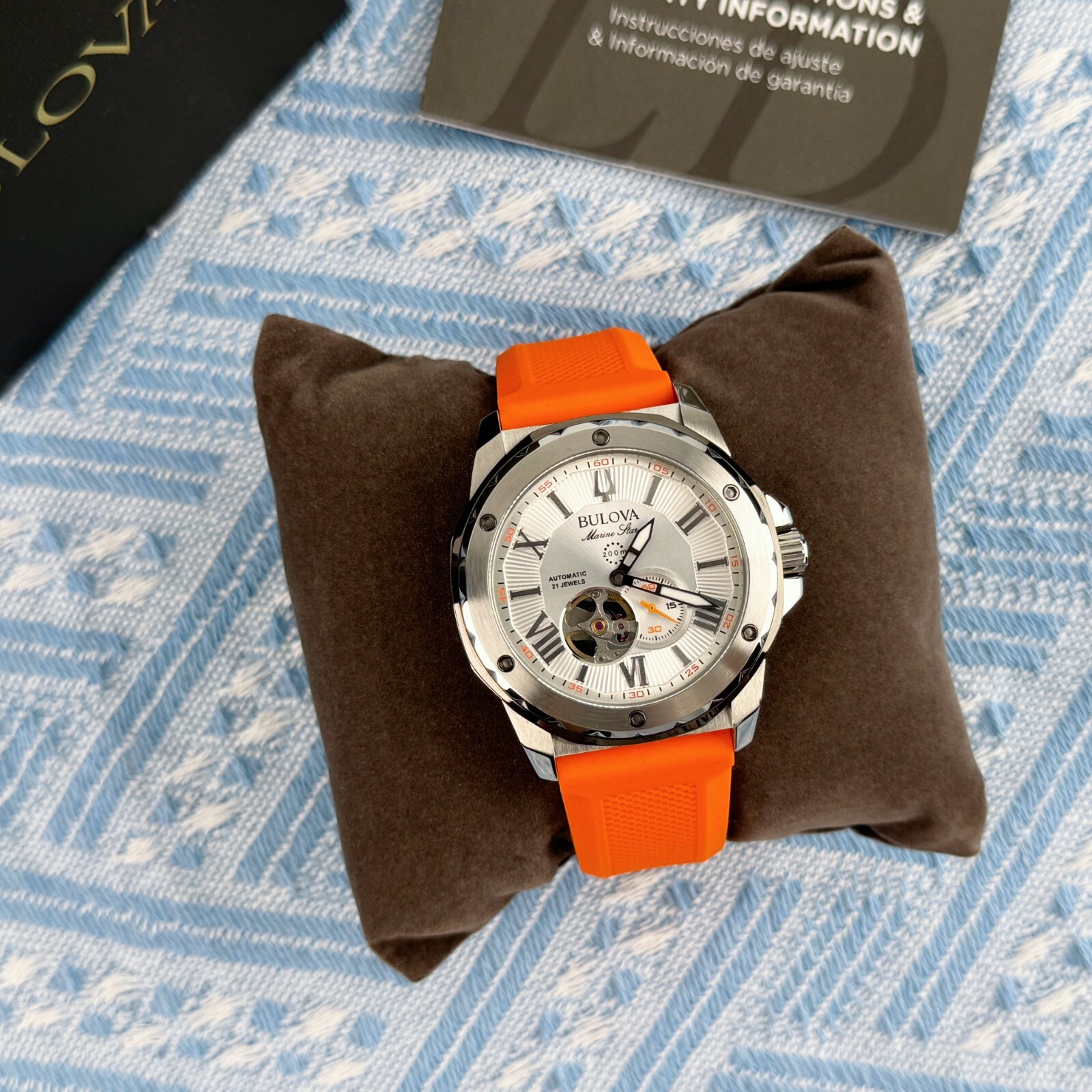 New Bulova Marine Star Automatic Men’s Watch Silver Dial 45mm/98A226