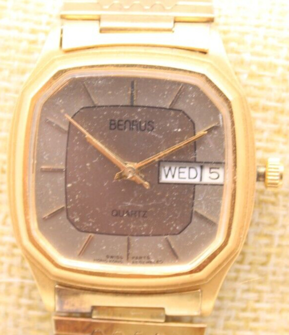 BENRUS QUARTZ SWISS MEN’S WATCH 30.7×31.8mm 18.4mm LUG RUNS (EA)