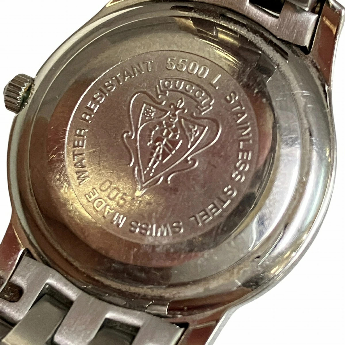 GUCCI watch total weight approximately 63g SS SS quartz black dial 5500L used