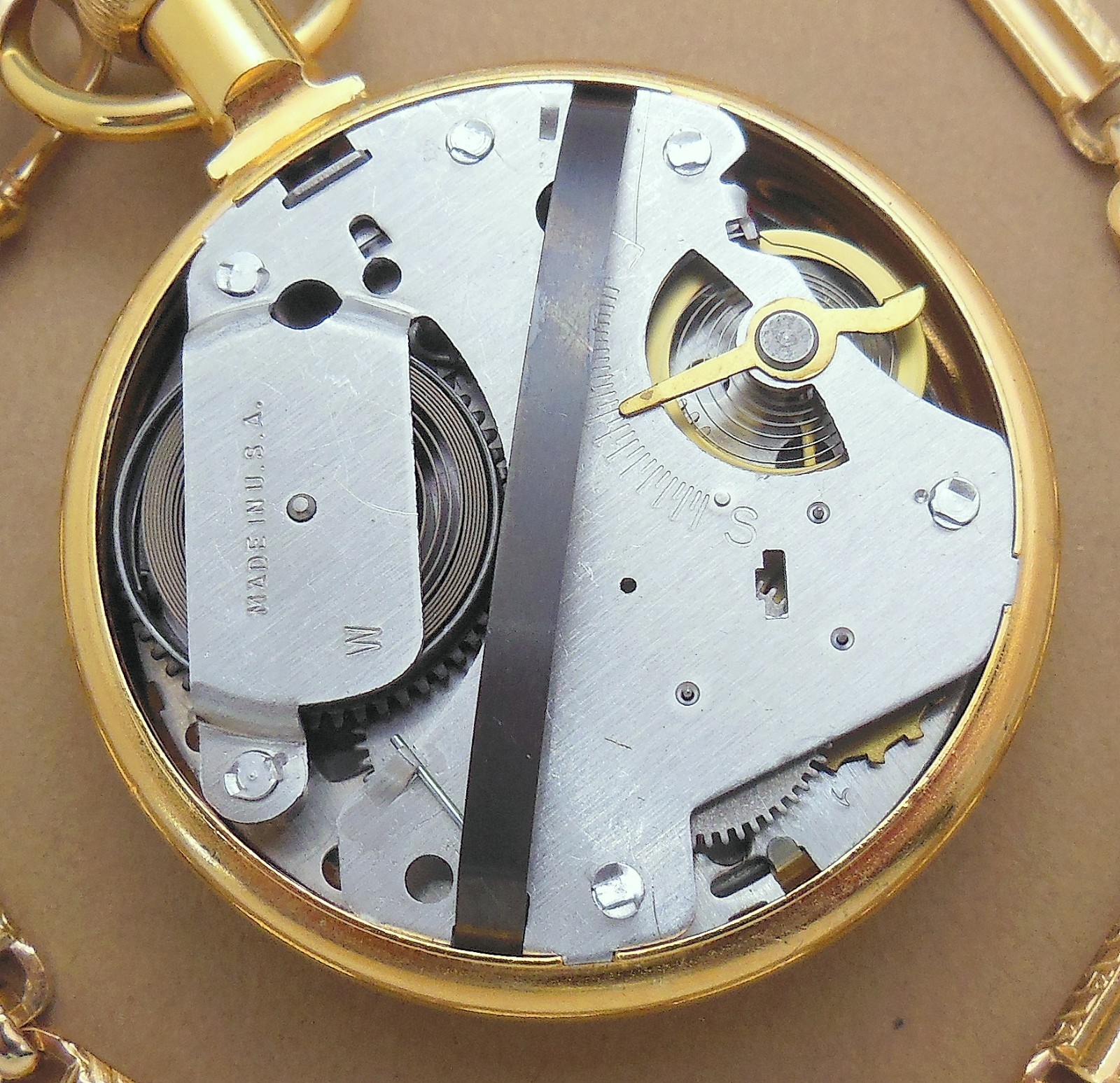 VTG Westclox ‘The Conductor’ Train Themed Mechanical Pocket Watch w/ Chain Runs
