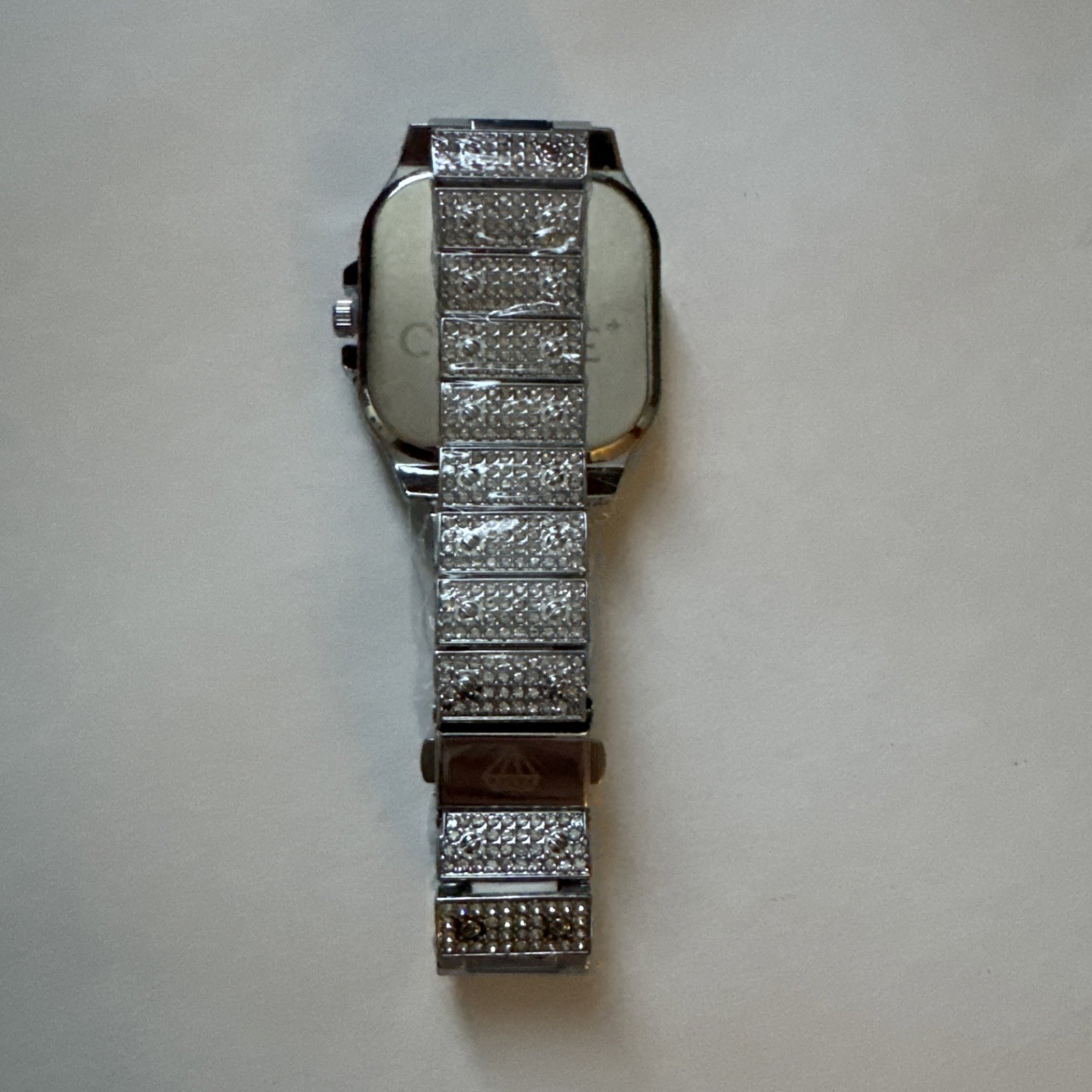 cartice Silver Square Diamond Pattern Dial Luxury Wristwatch Roman Numerals 32mm