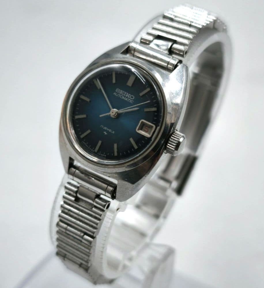 [High-Quality, Working] Seiko Automatic Watch, Ladies, Blue, 17 Jewels, Antique