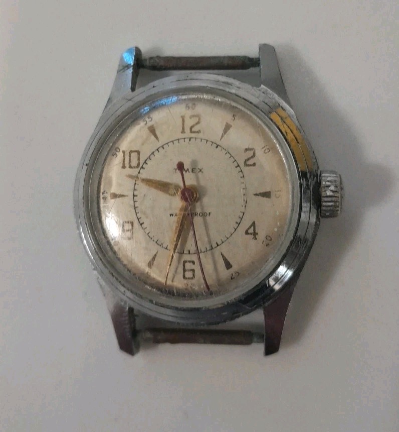 Vintage Men’s 1950s Timex Marlin Military US Time Manual Watch Working