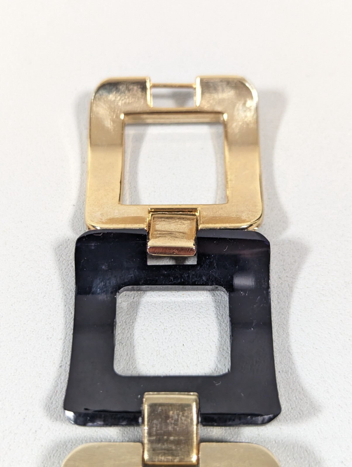 Bora White Dial Gold Tone Square Case Link Bracelet Band Watch