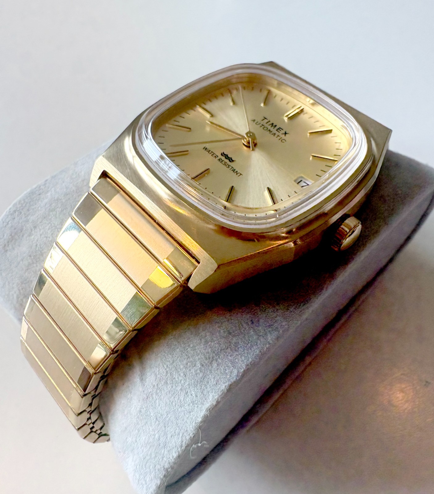 Automatic Wristwatch TIMEX 1983 REISSUE TW2Y07200 Elastic Stainless Steel Golden