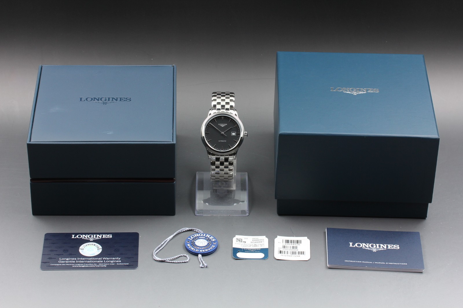 [ w/Box ] LONGINES Flagship L4.984.4.52.6 Black Auto Date Swiss Made Men’s Watch