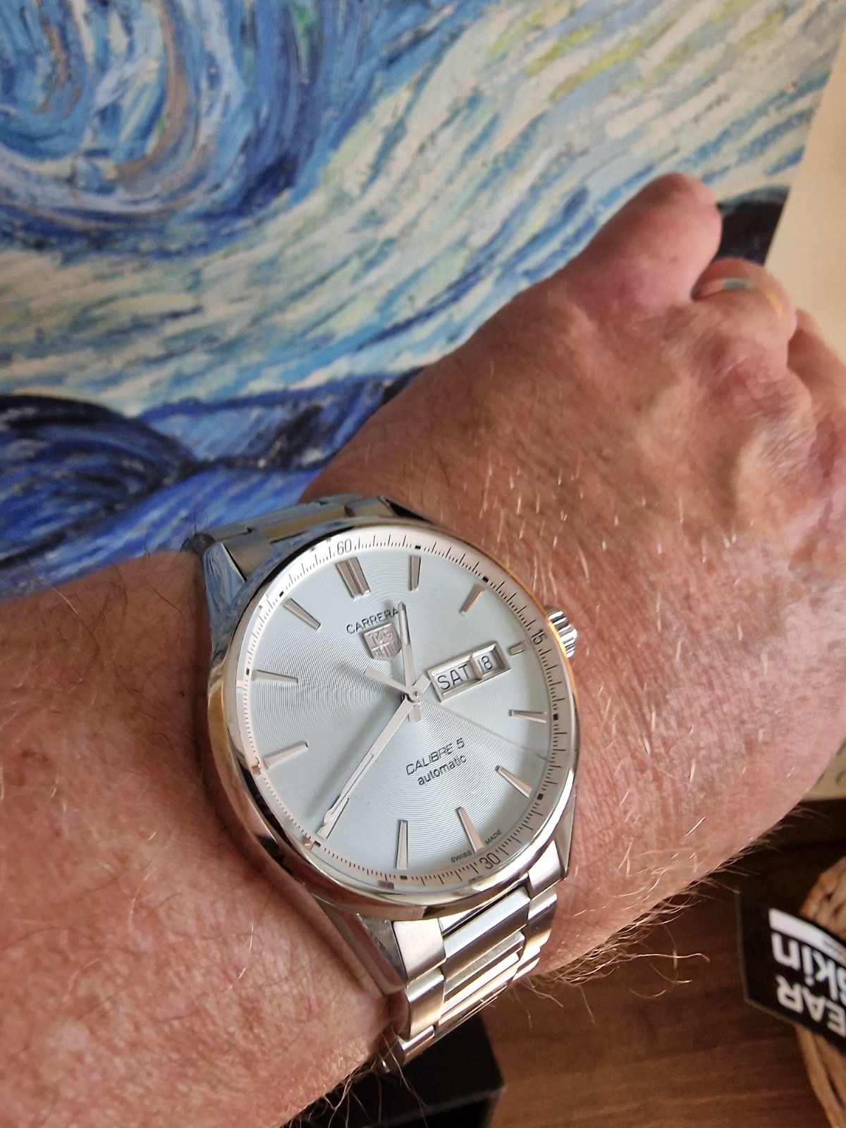 Tag Heuer Carrera Day Date 41mm Silver Dial. WAR201B. VGC