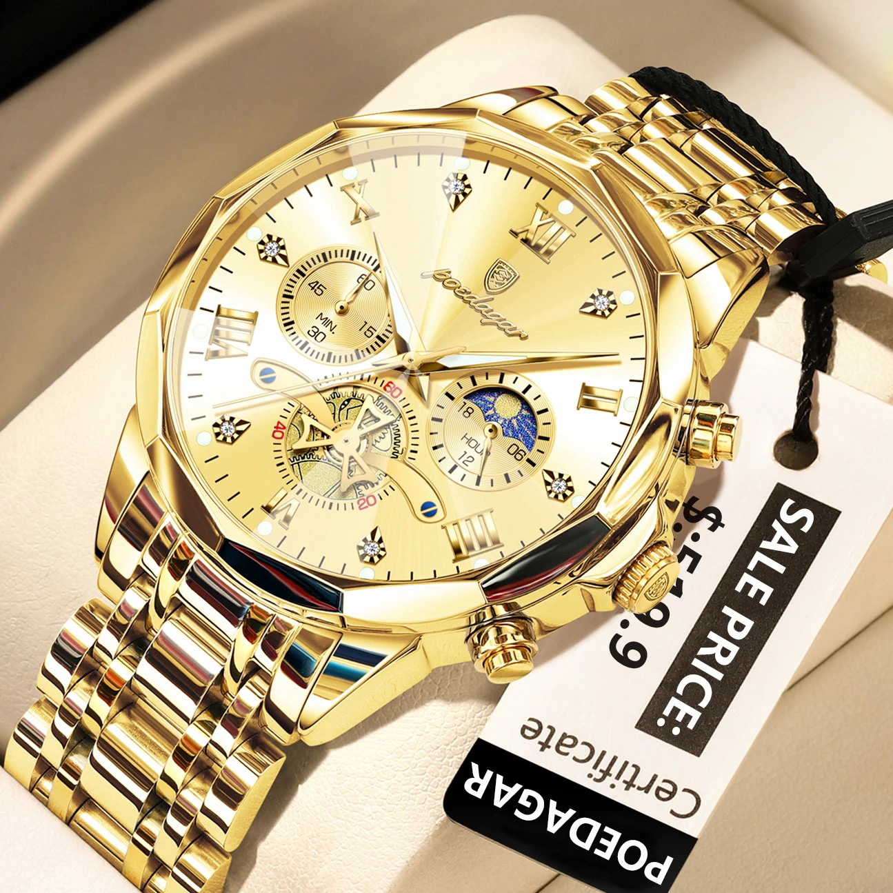 POEDAGAR Luxury Men Watch Top Original Waterproof Luminous Chronograph Man Wrist