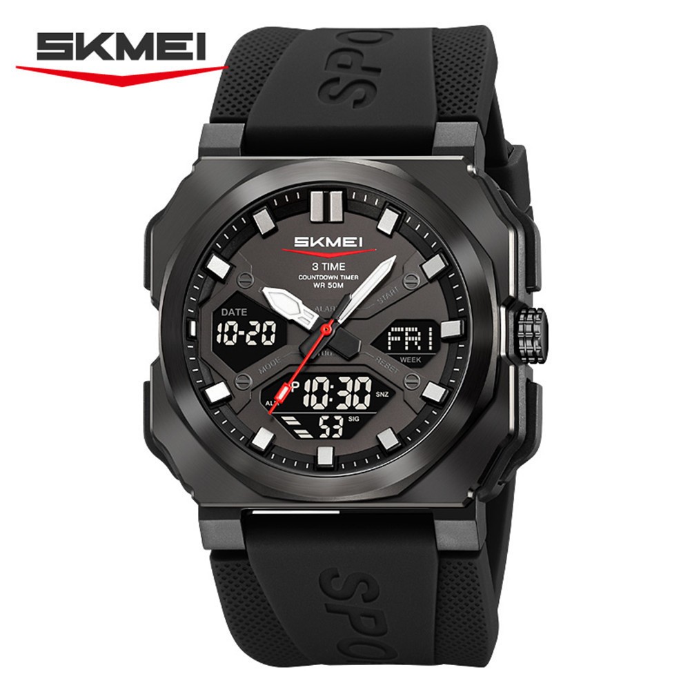 SKMEI Men Watch Digital Electronic Wristwatch Large Dial Silicone Sport Watches