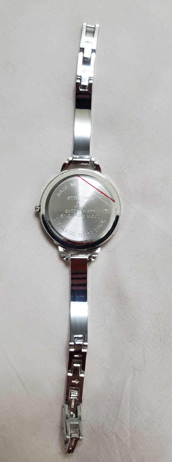 Studio Time Women’s Silver Bangle Watch Black Dial Round STD3584W PC21
