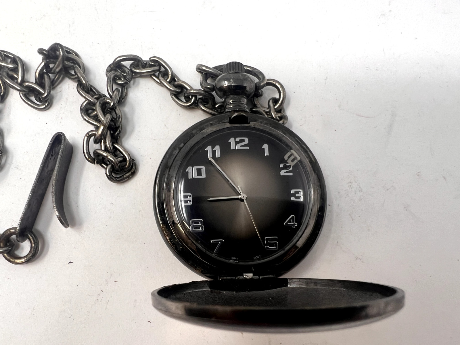 Gunmetal Allude Quartz Pocket Watch & Chain
