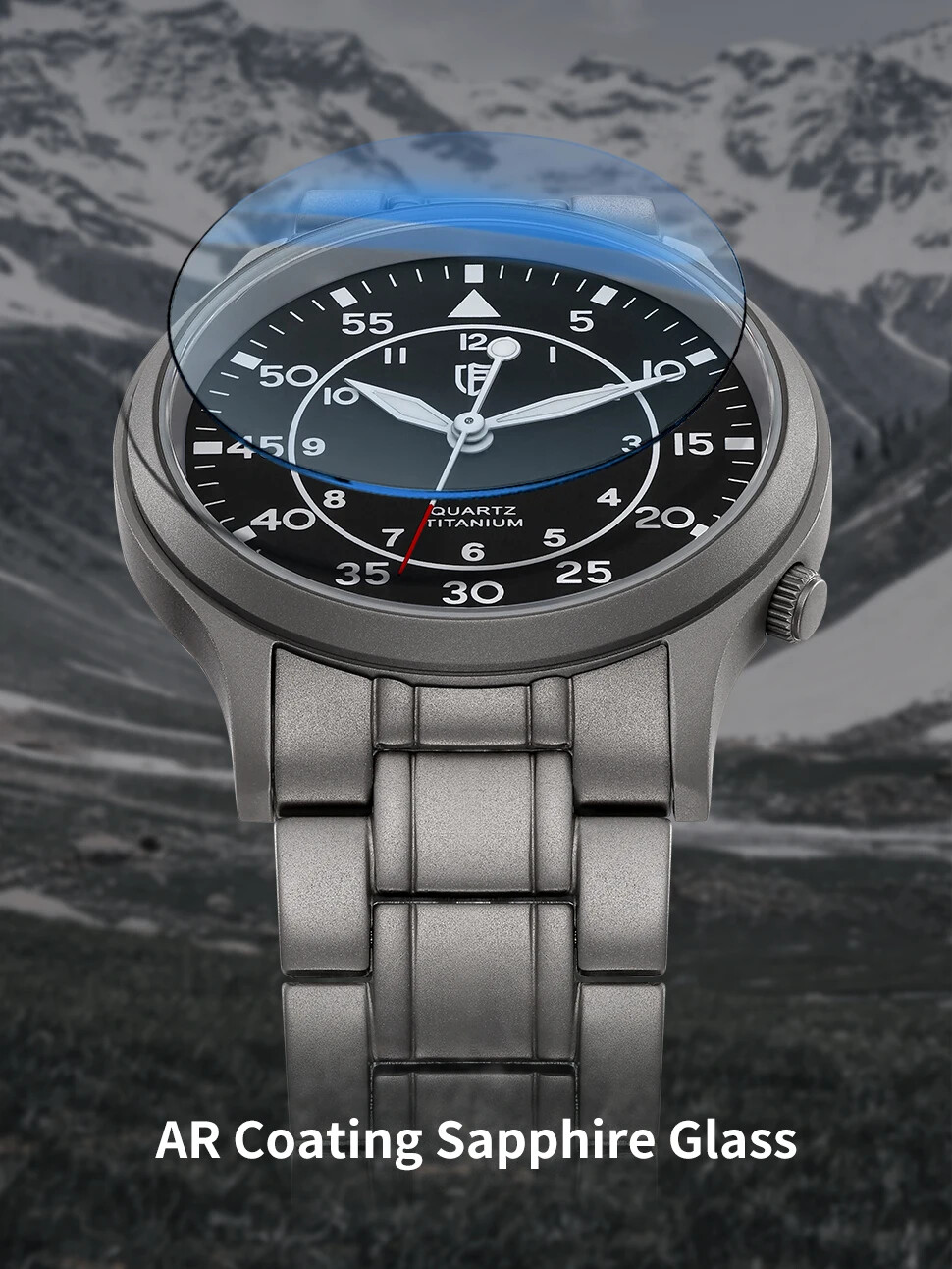 Titanium Watch for Men AR Coating Sapphire Wristwatch Luminous modern Fashion