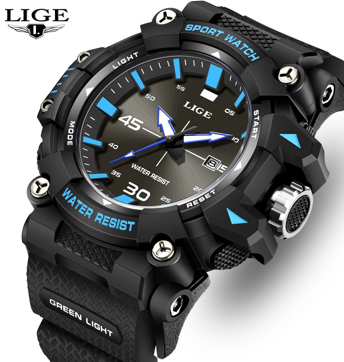 Men Watch Quartz Date Luminous Waterproof Military Tactical Sport Man Wristwatch