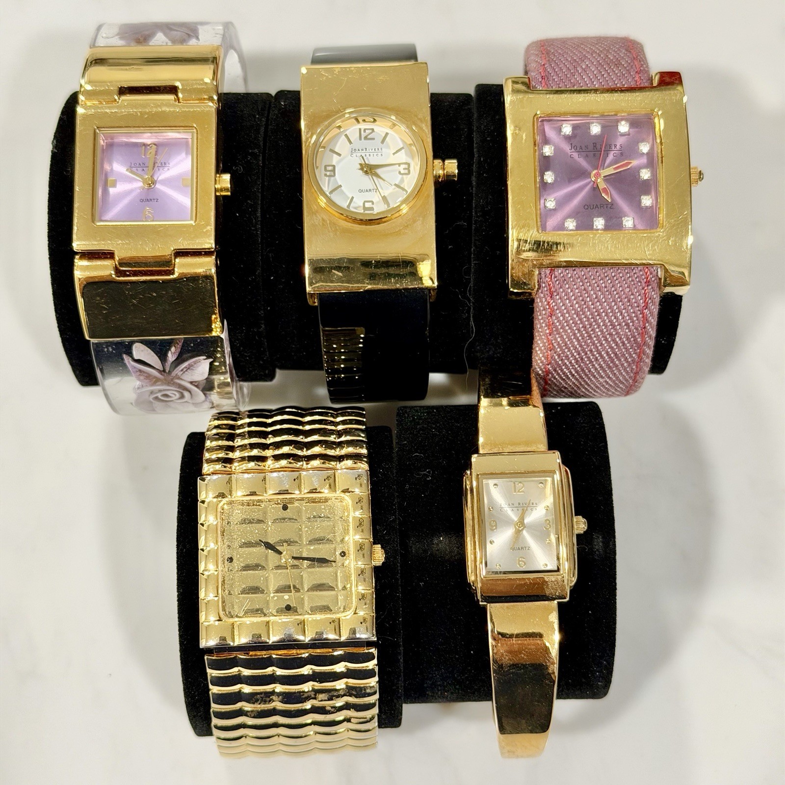Beautiful Vintage JOAN RIVERS Classics Women’s Quartz Wristwatch Lot of 5 RUNS!