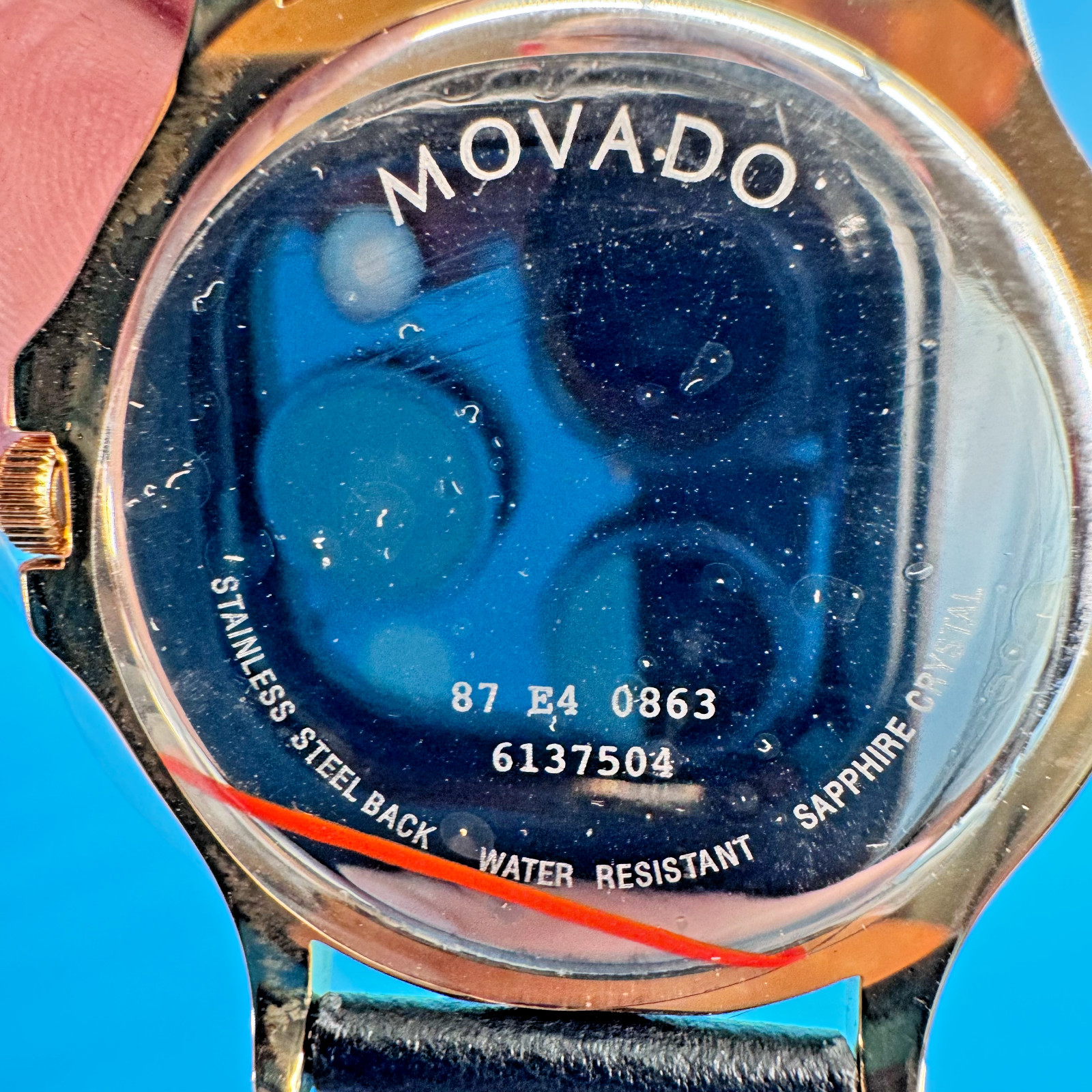 Movado New Museum Classic Sapphire Dial Leather Watch Museum Dial – Black Straps