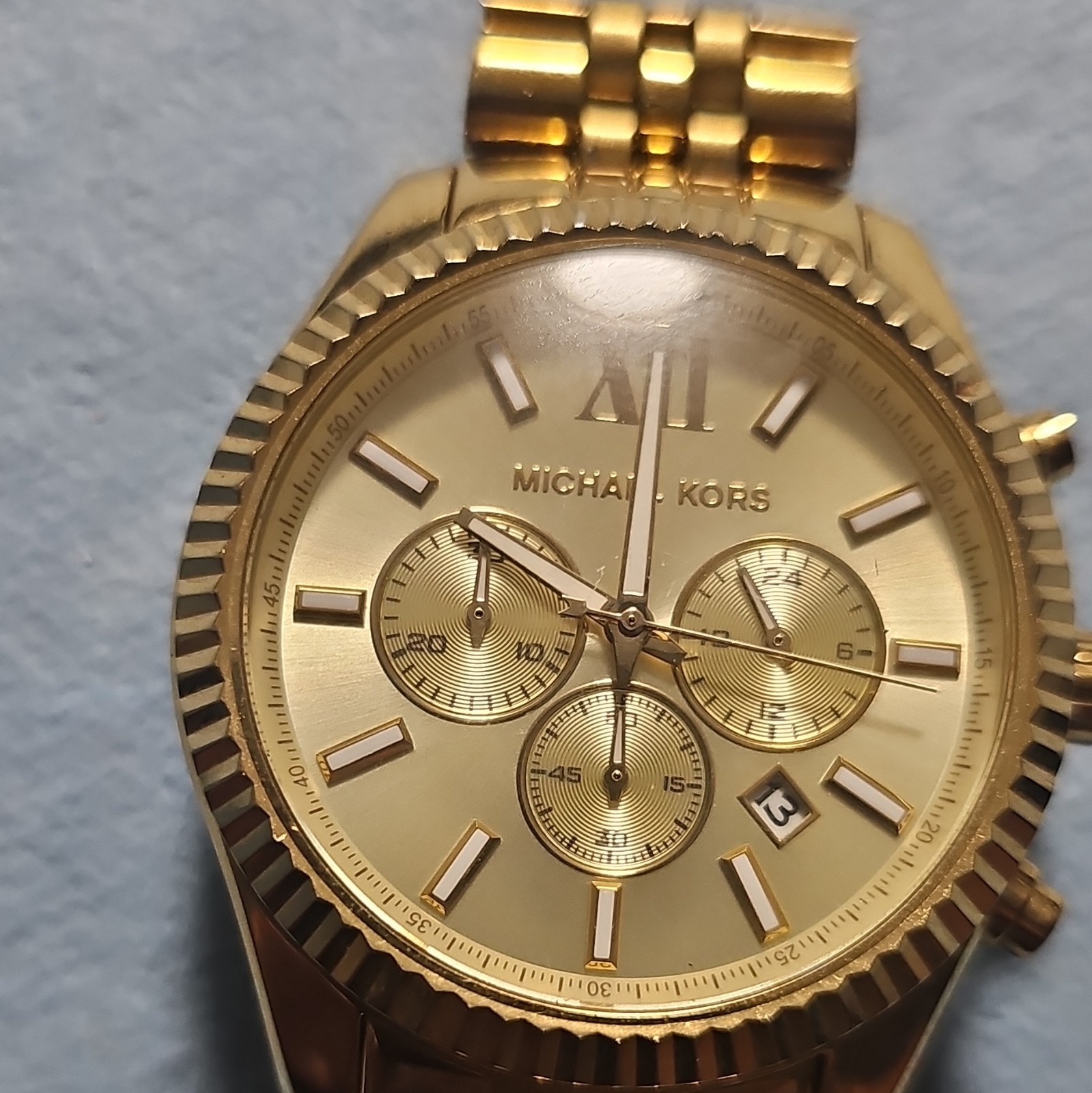 Michael Kors MK-8281 Gold Tone Stainless Steel Chronograph Date Quartz Watch