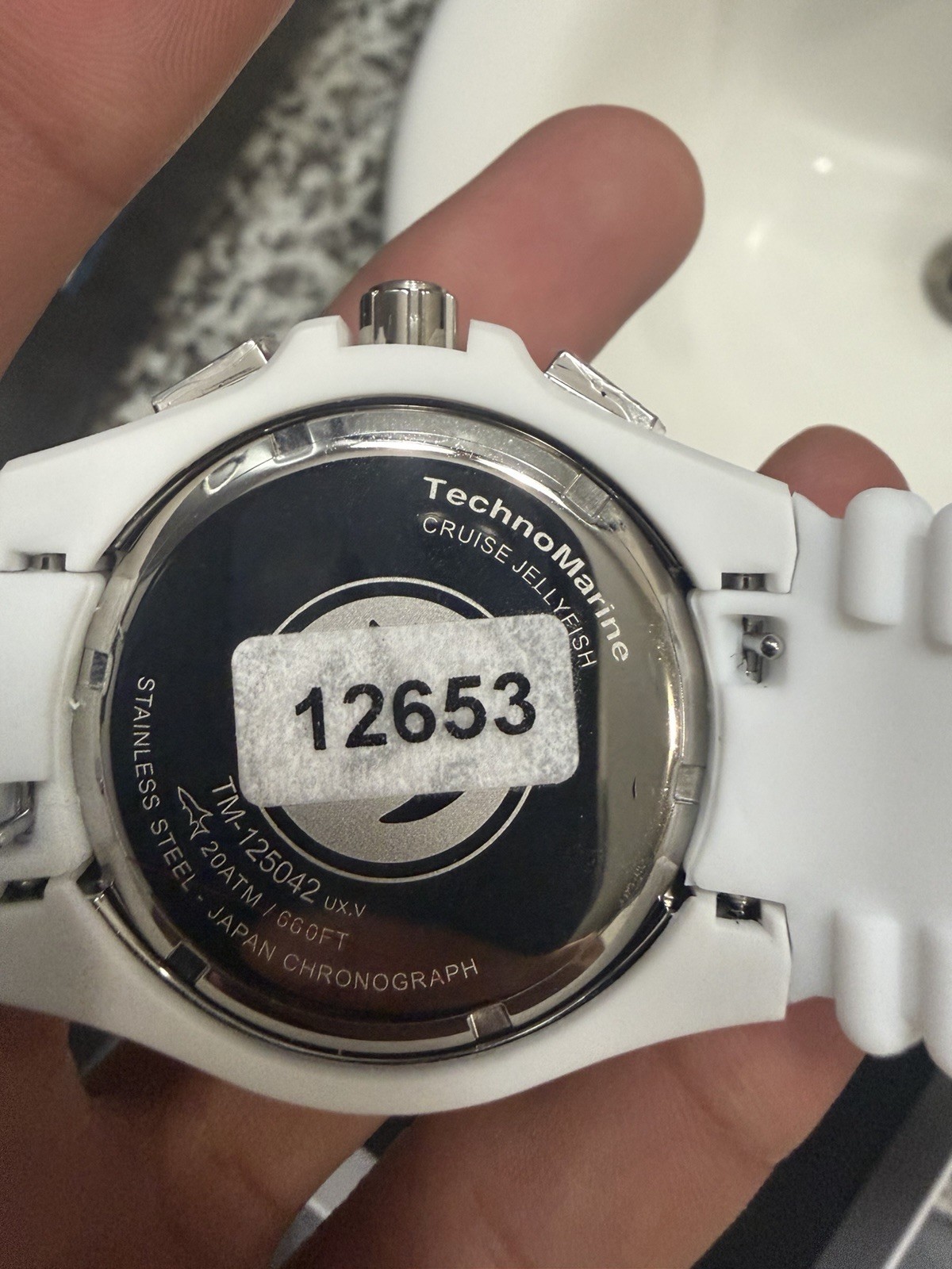 TechnoMarine Cruise Quartz Chronograph Date 45mm 200m White Strap Silver Dial