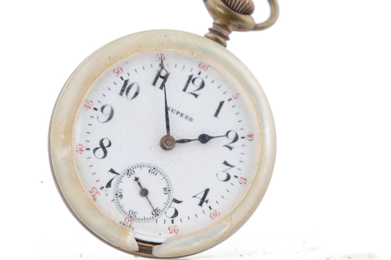 SUPERB MOTHER OF PEARL TH. SANDOZ, 3j POCKET WATCH, 46.3mm, FOR REPAIR (NO)