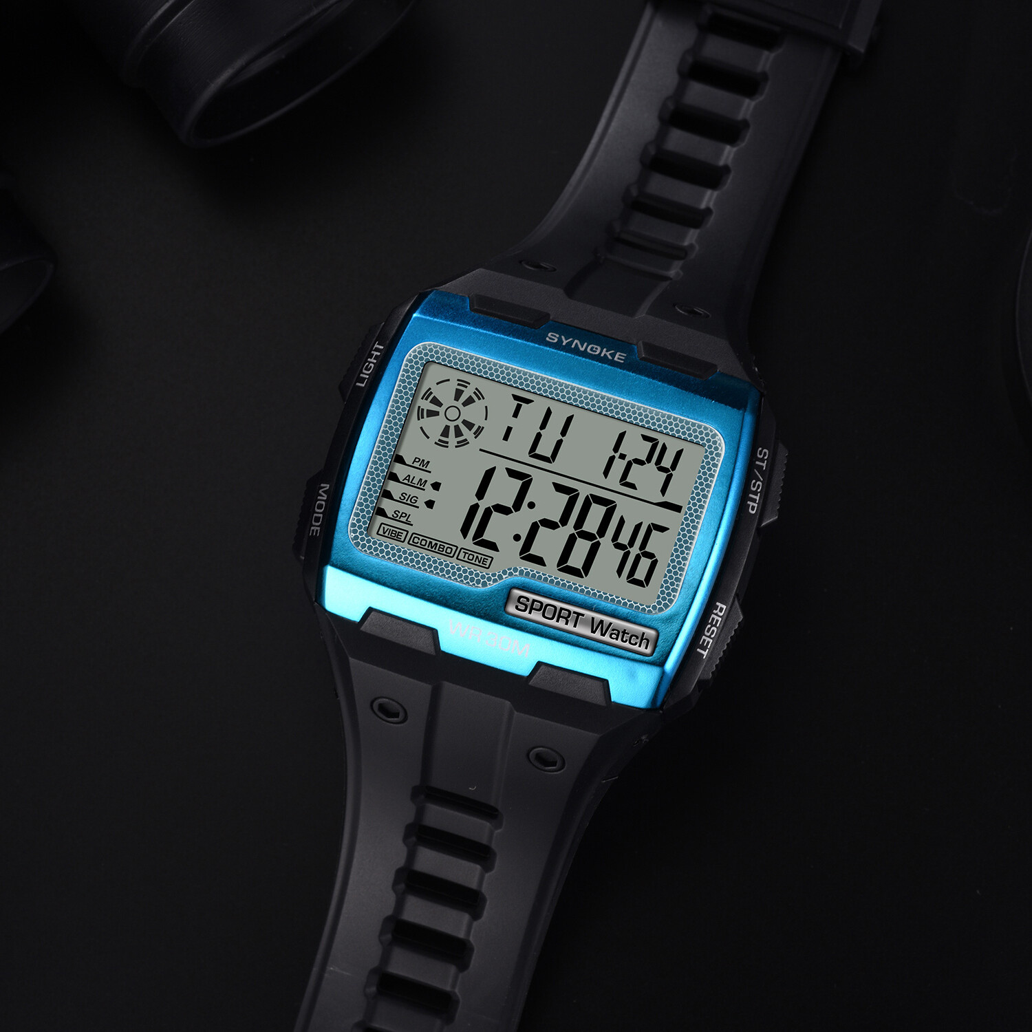 Mens Waterproof Watch Multifunctional Large Screen LED Display Sports Watch Gift