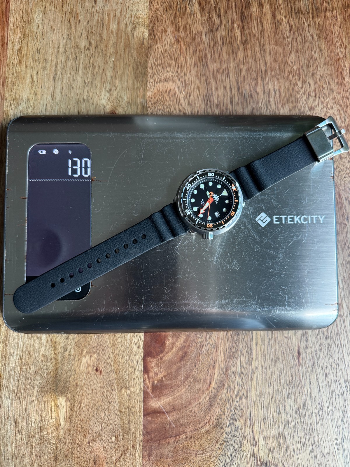 KRAKEN Automatic Dive Watch 300M NH35 Sapphire Steel Black Orange Diver