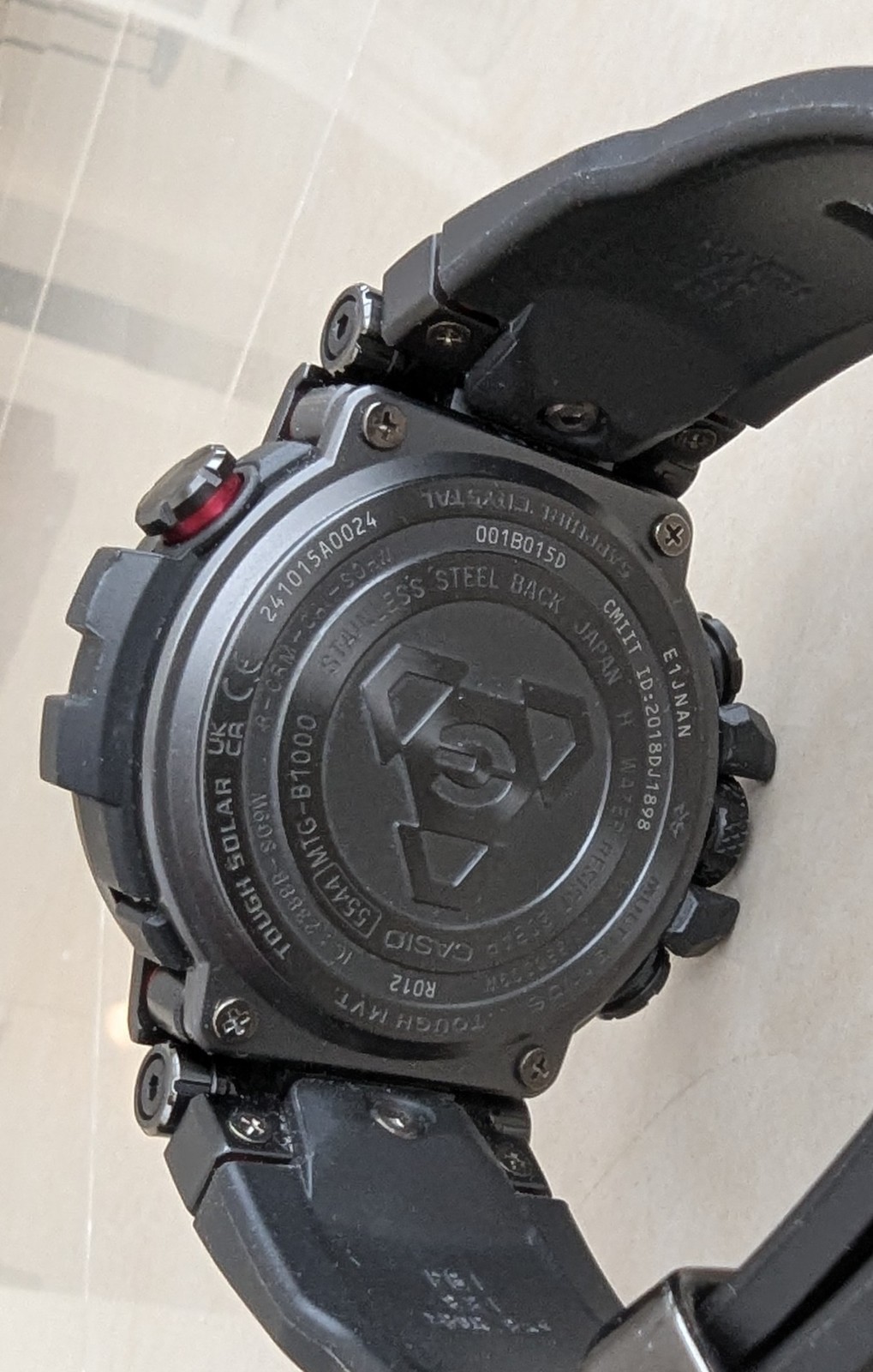 Casio G-Shock Resin Strap Black Dial Solar Sports 200M MTG-B1000B-1A Men’s Watch