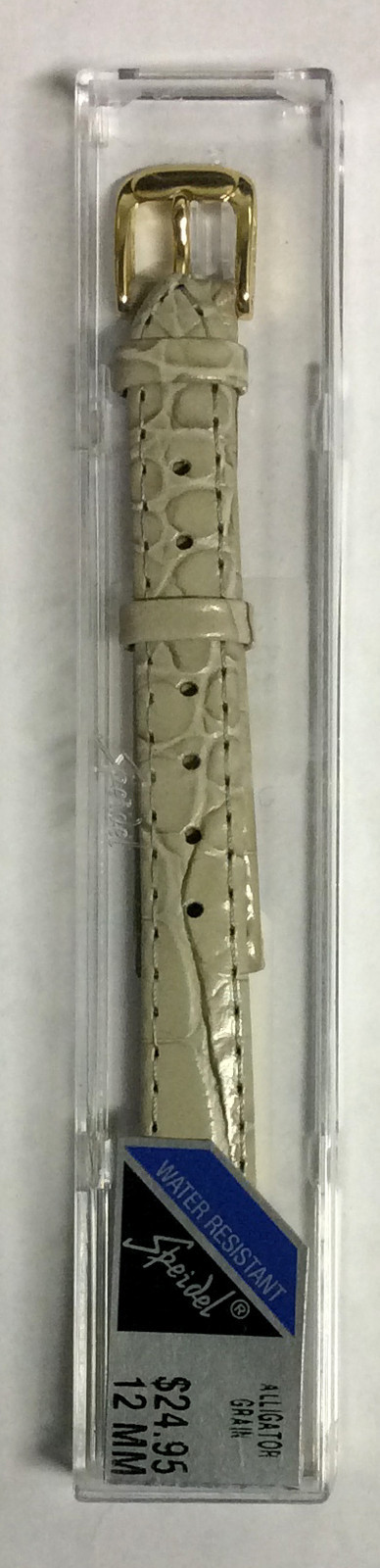 12MM BEIGE TAN SPEIDEL ALLIGATOR GENUINE LEATHER WATCH BAND !