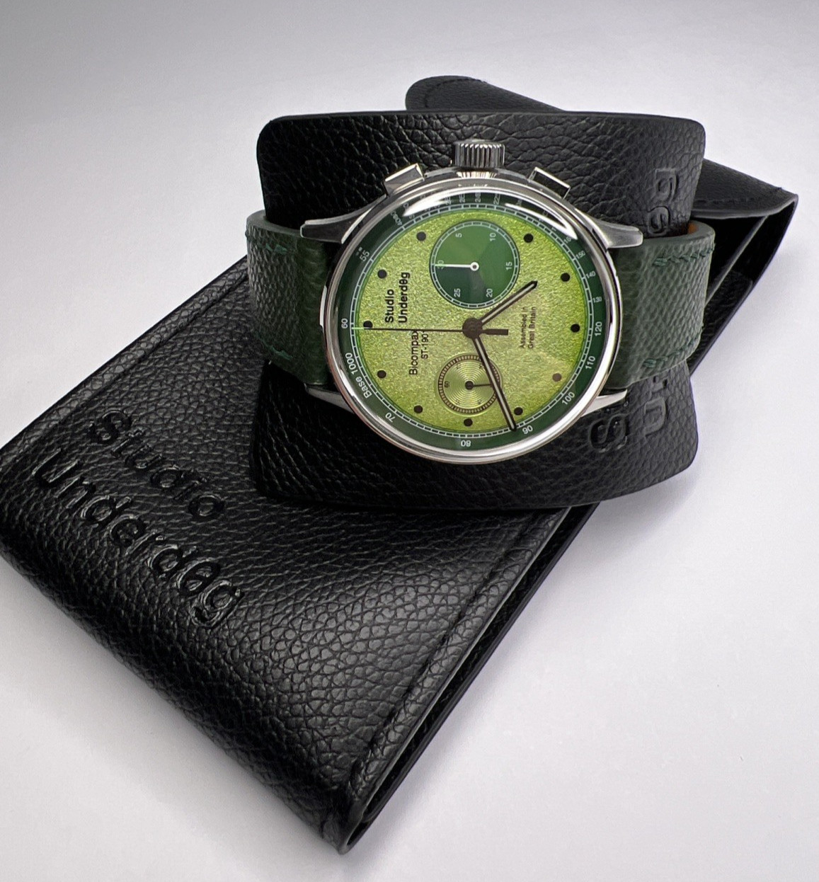 Studio Underdog Guacamole Chronograph 38.5mm Steel Mechanical Wind Watch + B & P