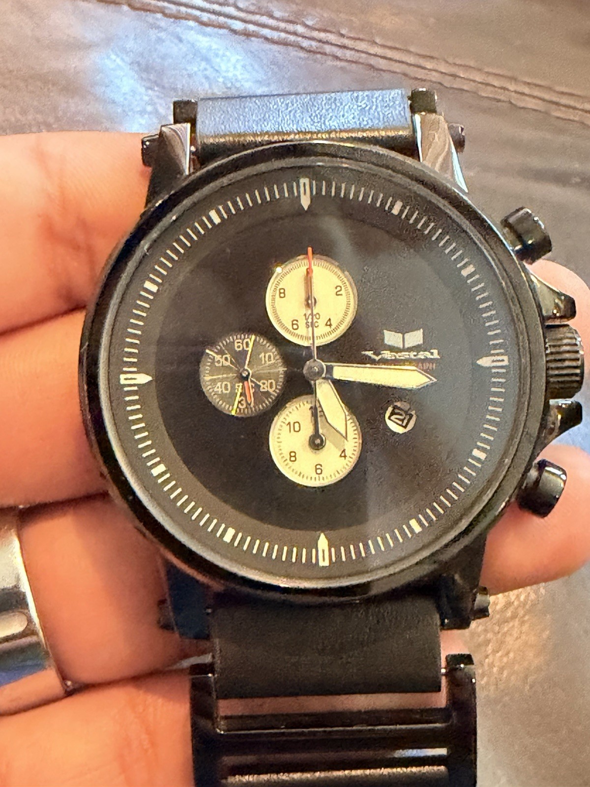 Vintage Vestal Plexi Black Designer Luxury Watch Rare! EUC 2000S