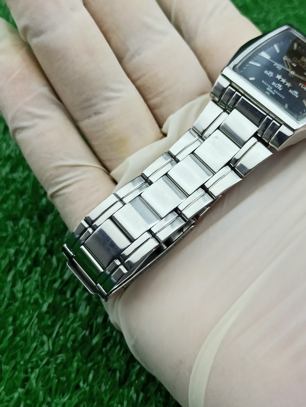 RARE Vintage Orient 3 Star Automatic Multi-Eye Day Date Rectangular Men’s Watch