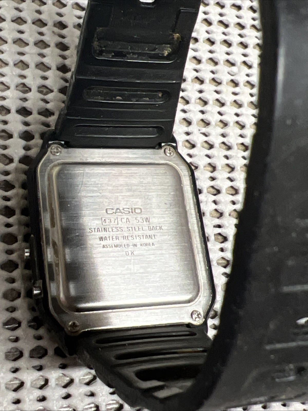 Casio CA53W, 8-Digit Calculator Watch, Resin Strap, Alarm, Chronograph Untested