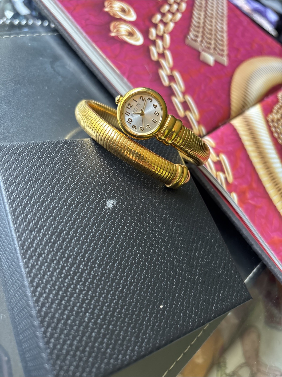 JOAN RIVERS CLASSICS COLLECTION NWOT GOLD-PLATED SNAKE COIL WATCH☆VTG ☆NEW BATT