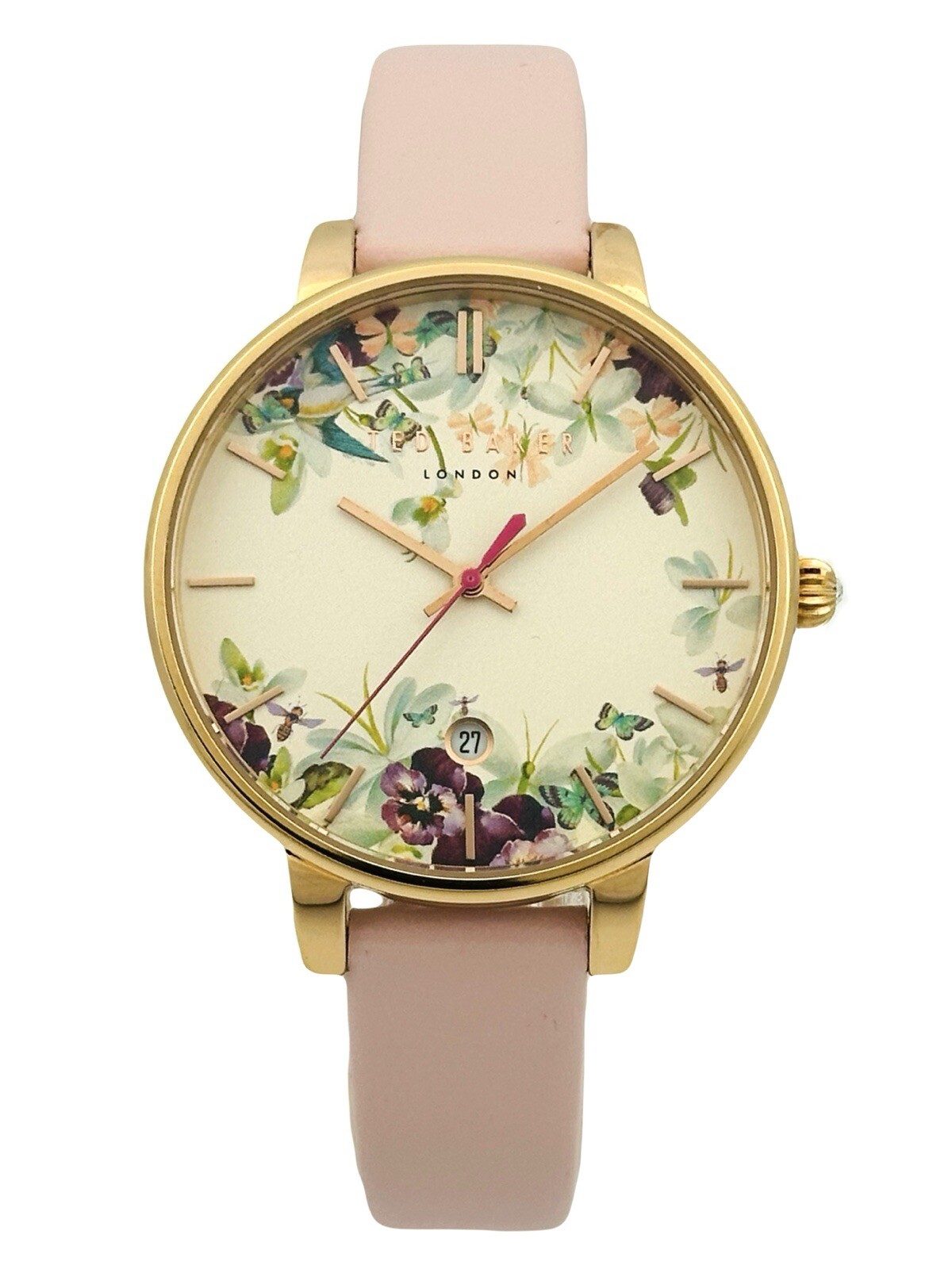Ted Baker Kate 10031550 Ladies Classic Multicolour Dial Pink Leather Strap Watch
