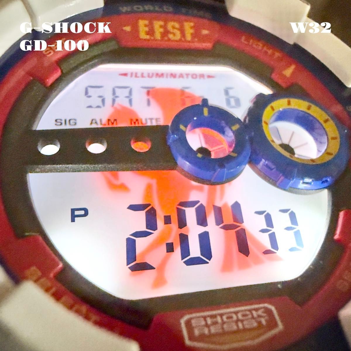 CASIO G-SHOCK GD-100 3263 Gundam Collaboration White Digital Watch Boxed Japan