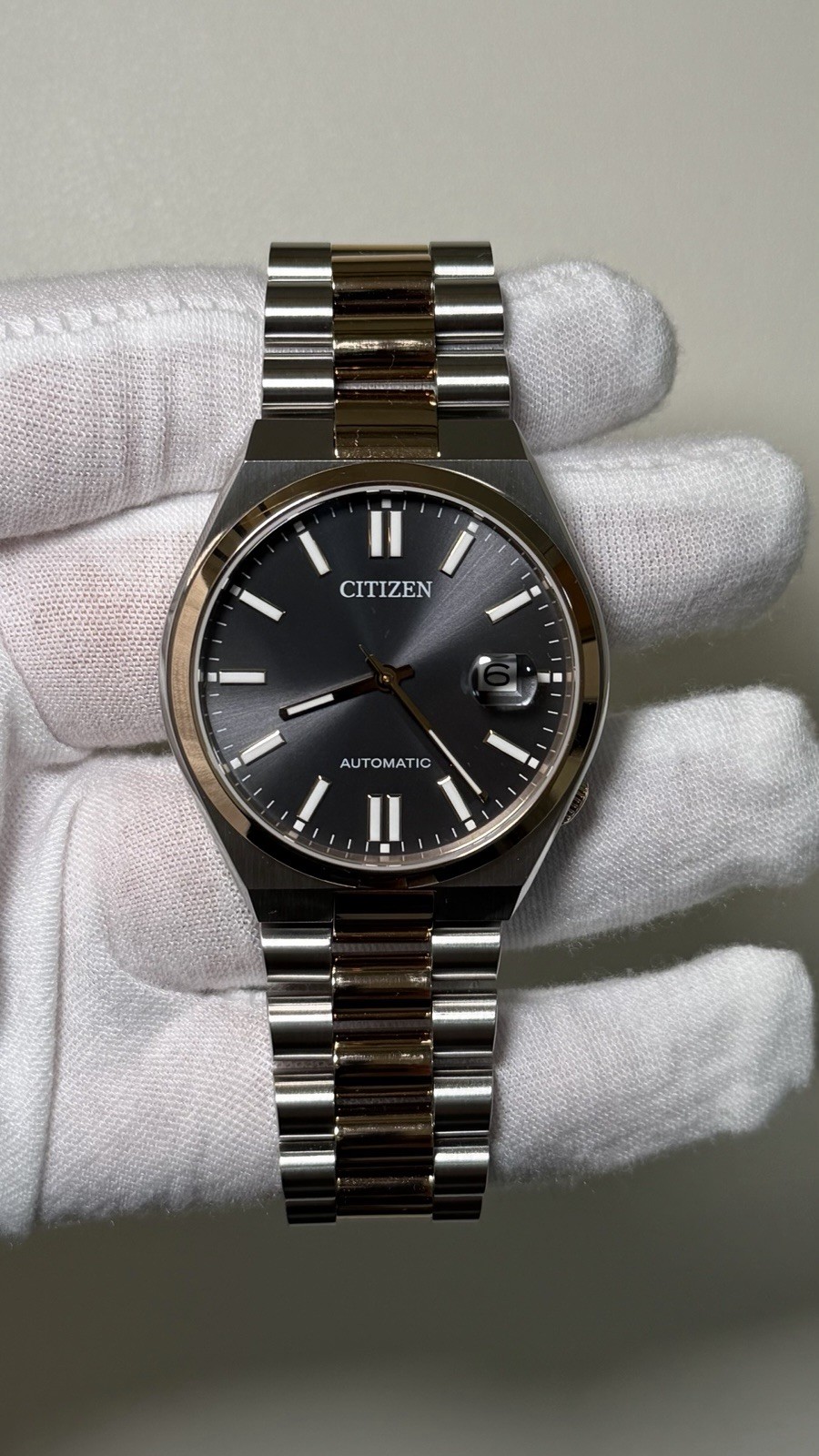 Citizen Tsuyosa Stainless Steel Grey Dial Rose Gold Automatic Watch NJ0154-80H