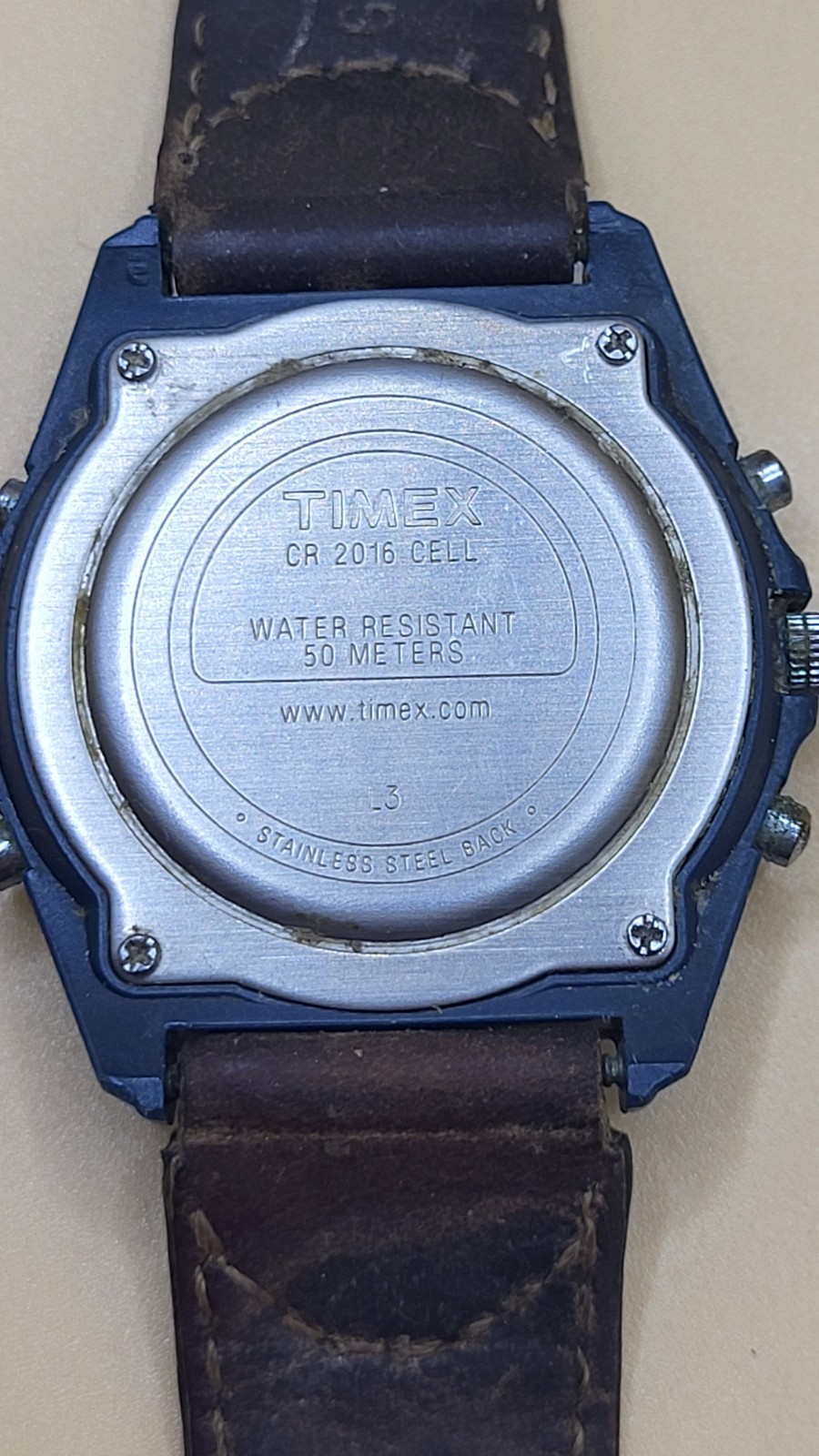 Vtg Rare March 2003 Blue Tan TIMEX EXPEDITION MEN’S Watch Rotating Bezel