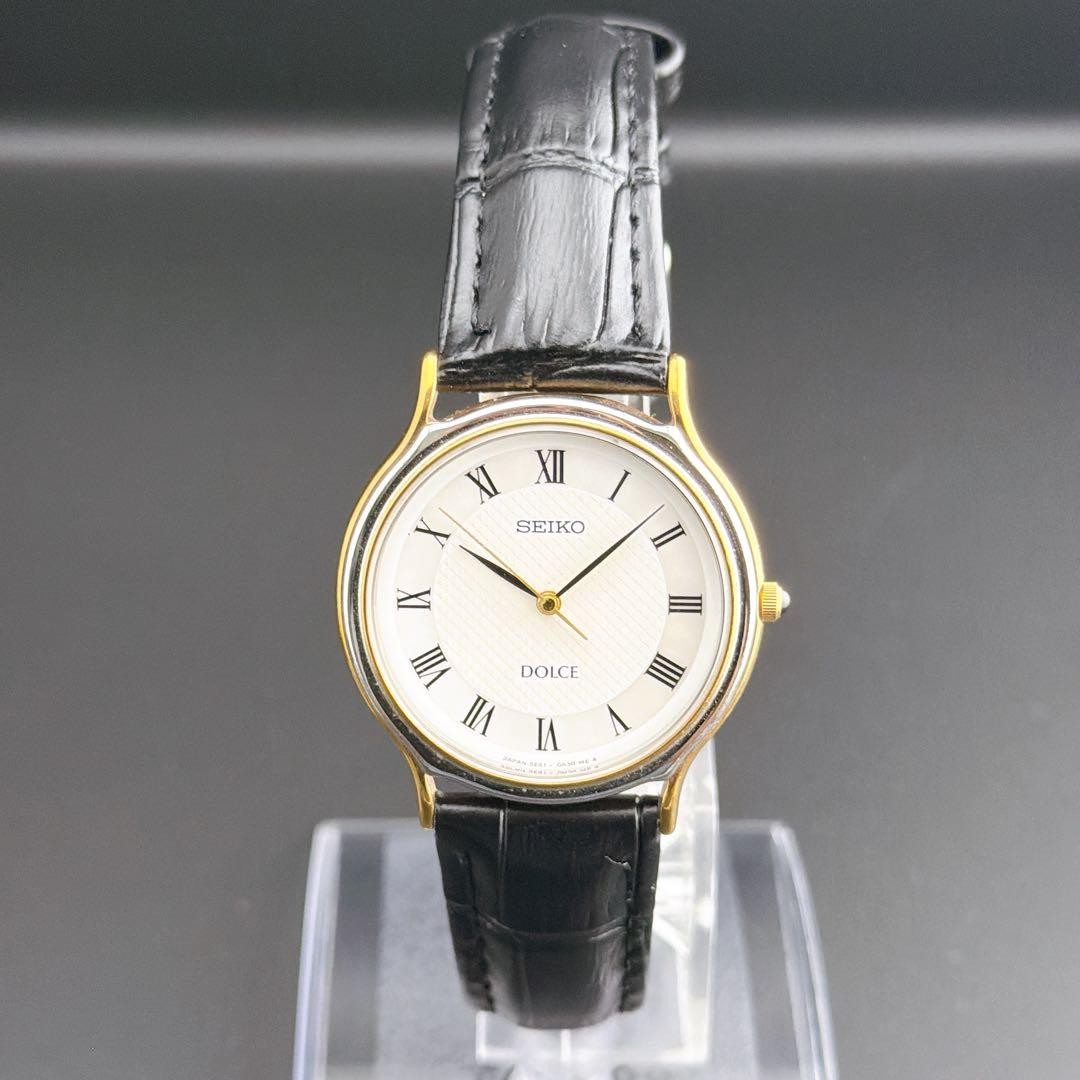 Seiko Dolce Quartz Men’s Watch US 4 / UK 2 Black Japan Vintage Rare 071627