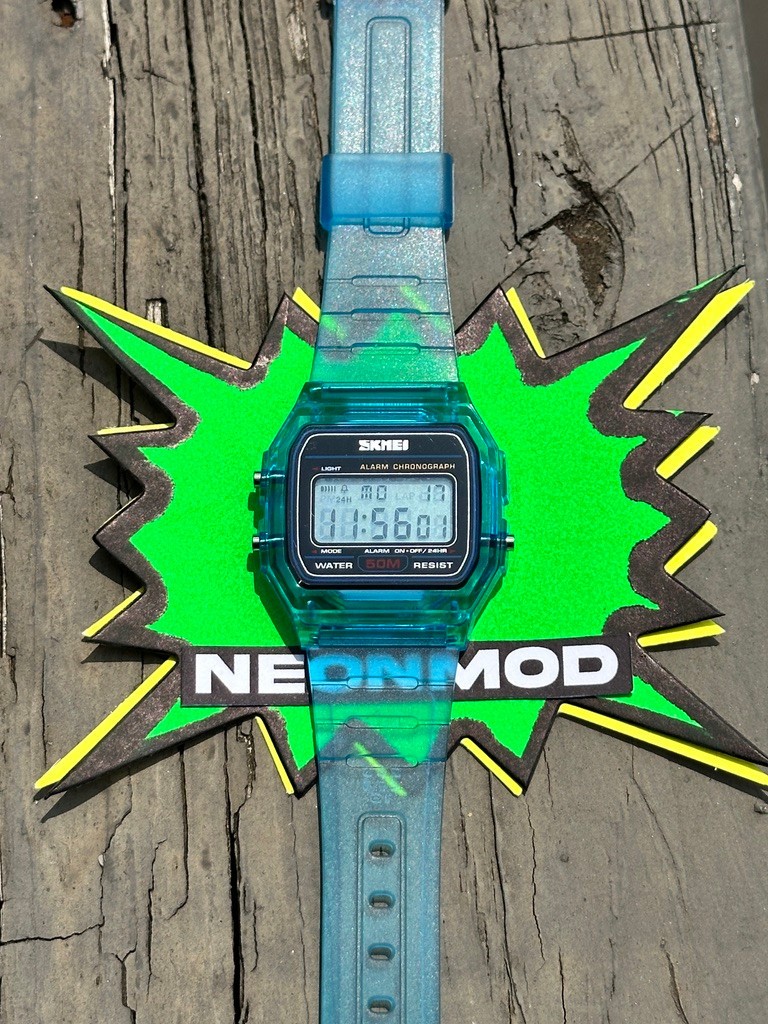 SKMEI 2056 Blue Translucent Digital Watch Retro Clear Tech Unisex